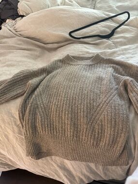 Workshop Republic Clothing Ribbed Crewneck Sweater - Taupe